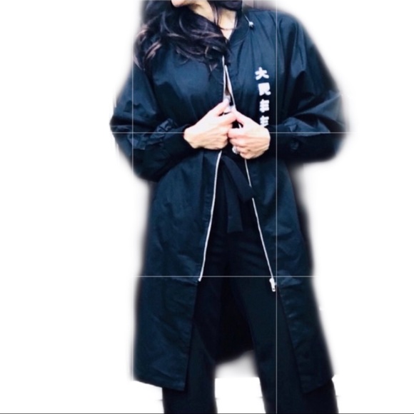 Black City of Trees 90s Maxi Bomber Jacket